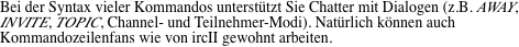 Bei der Syntax vieler Kommandos